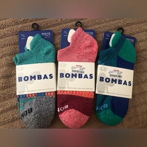 Bundle of 3 Bombas Ankle Socks - Teal, Pink, Blue (3-Pack) NWT
